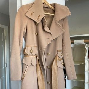 Vintage Mackage Tan Long Belted Coat Size Small